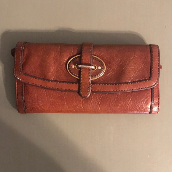 Fossil Handbags - Fossil Large Leather Trifold Wallet/Flap Clutch